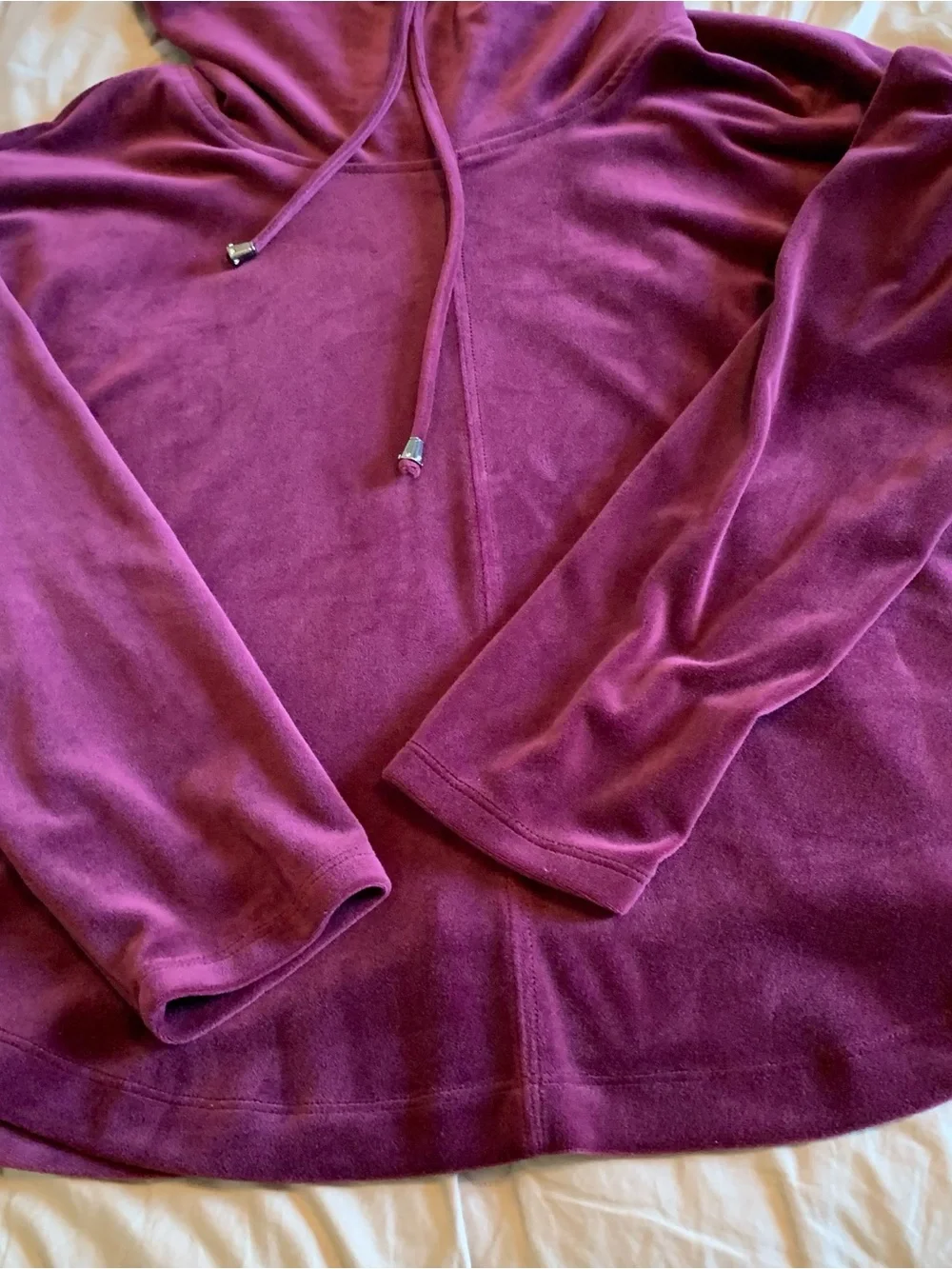 Cable & Gauge Plush Hooded lounging set  - Burgundy size large